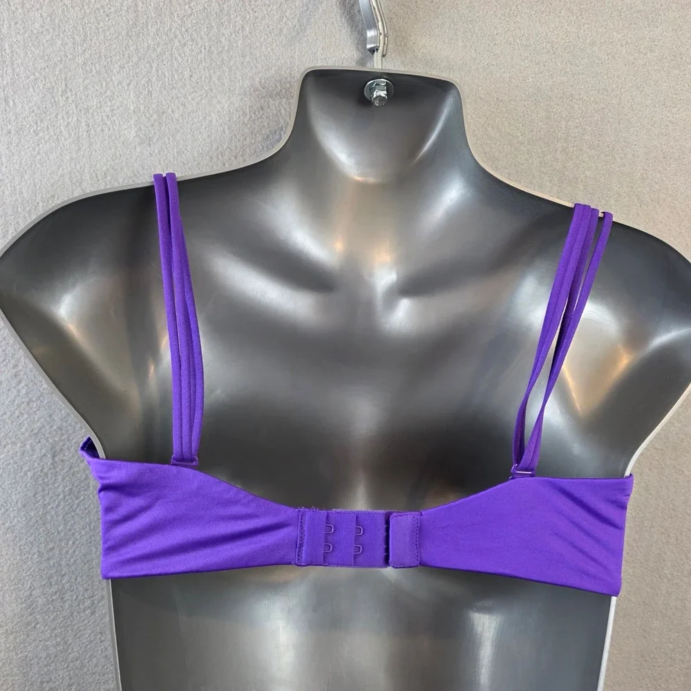 Victoria's Secret Very Sexy Push-Up Bra 36B Purple Black Lace Trim NWT